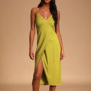Lulus tie back faux wrap midi dress